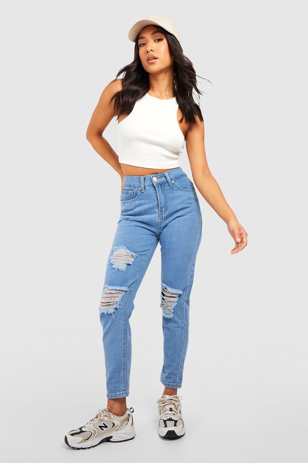 women's petite high waisted jeans