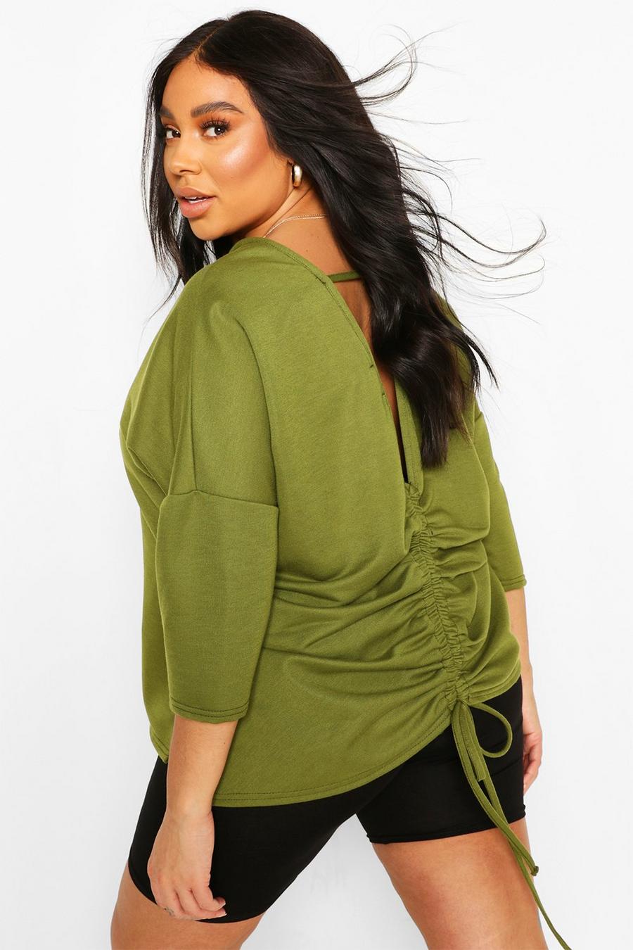 Plus Ruched Back Oversized Sweat Top image number 1