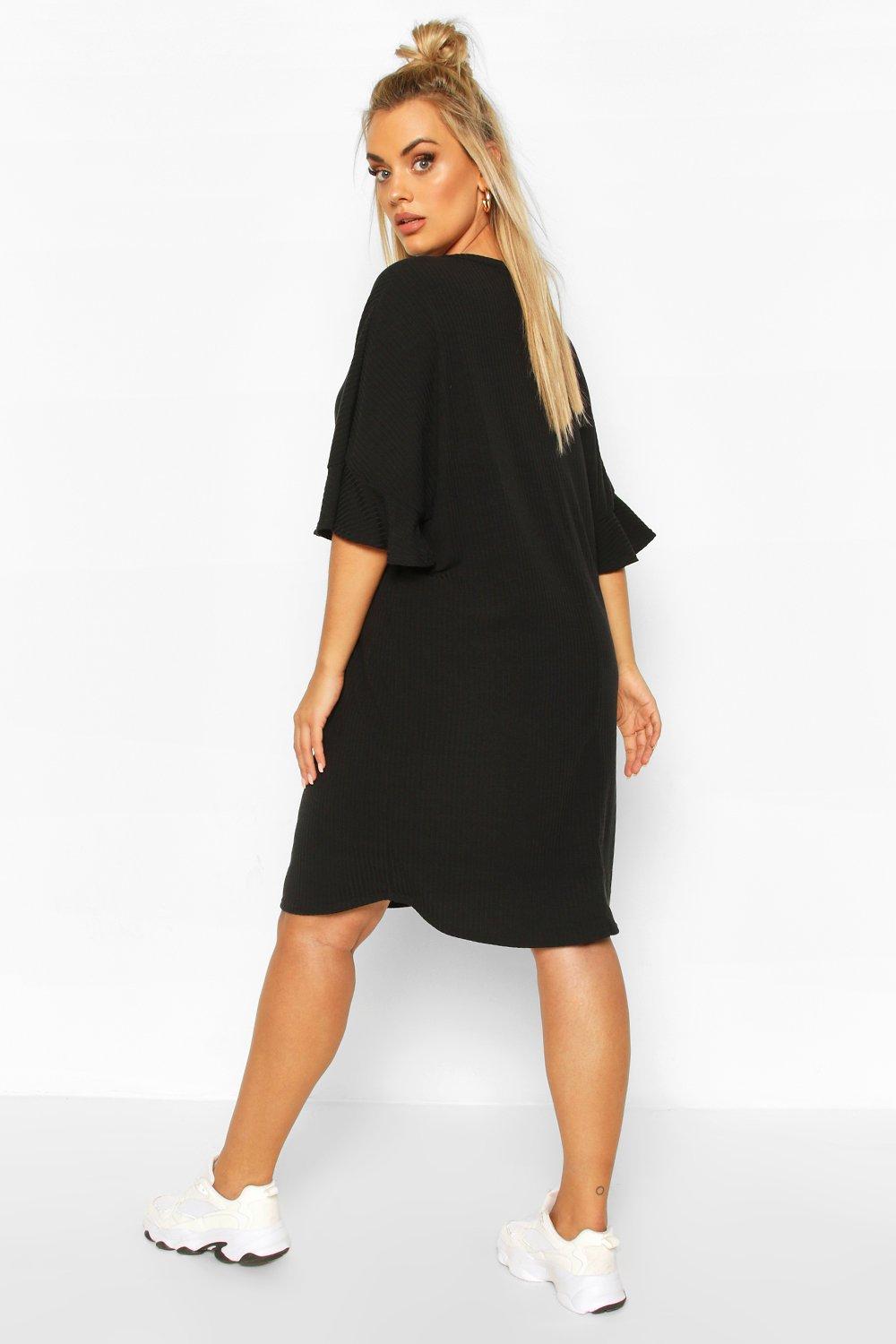 Ruffle sleeve t shirt dress on sale