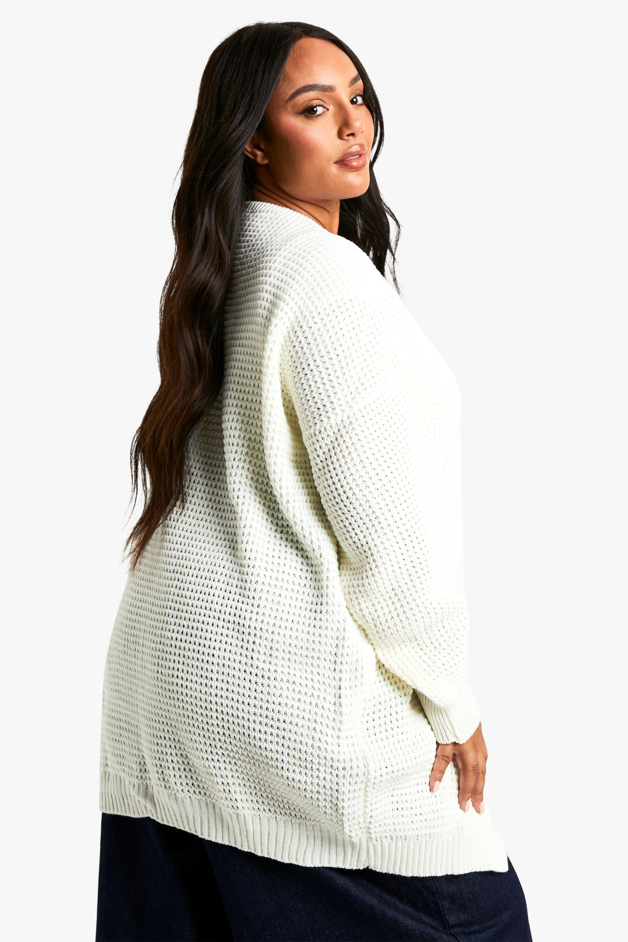 Long cream clearance knitted cardigan