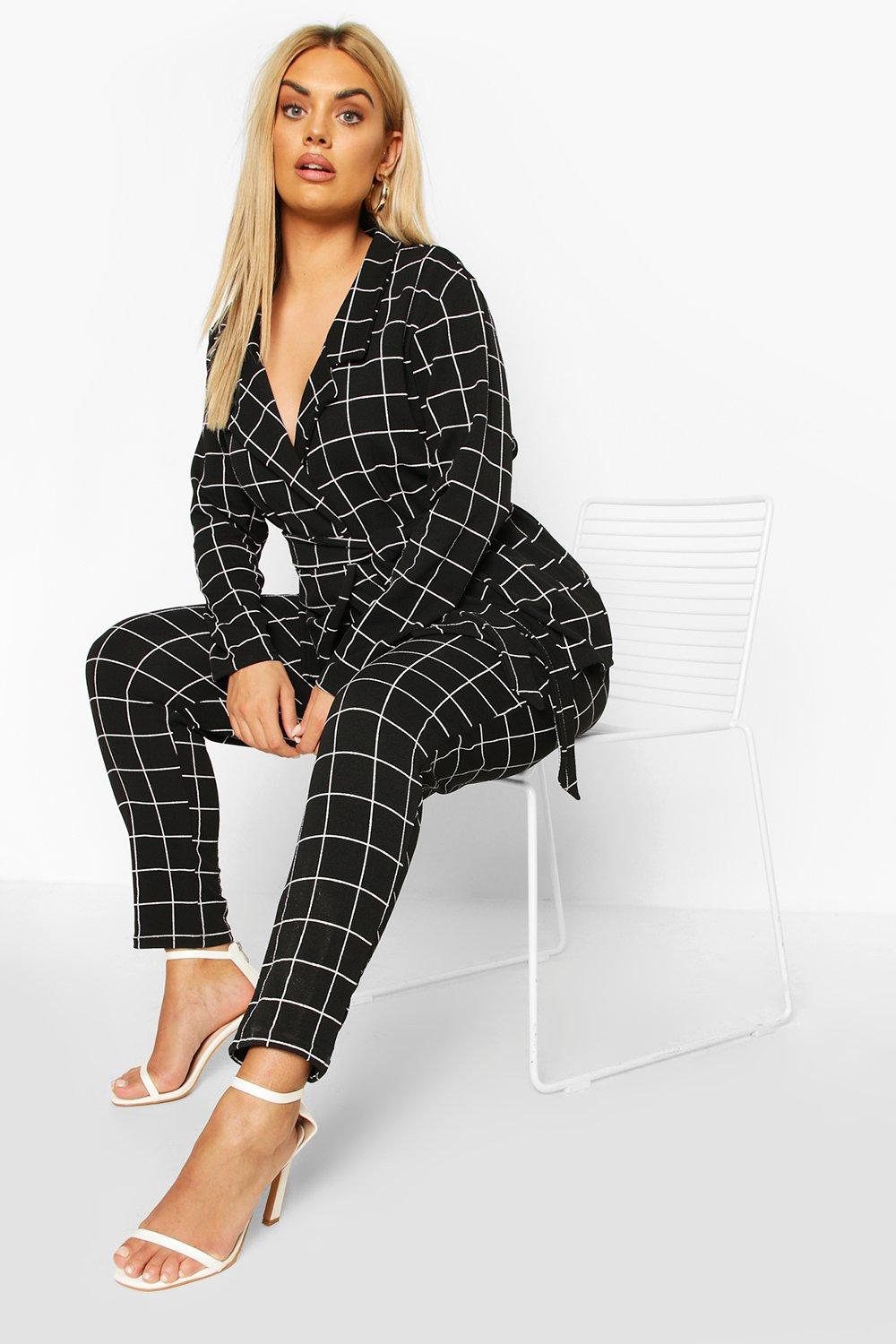 black and white check co ord