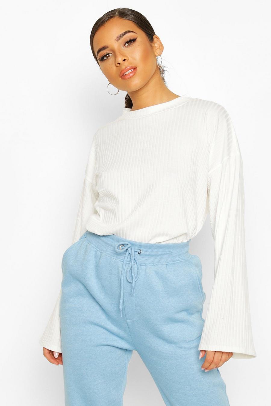 Petite Weicher, gerippter Oversized-Pullover image number 1