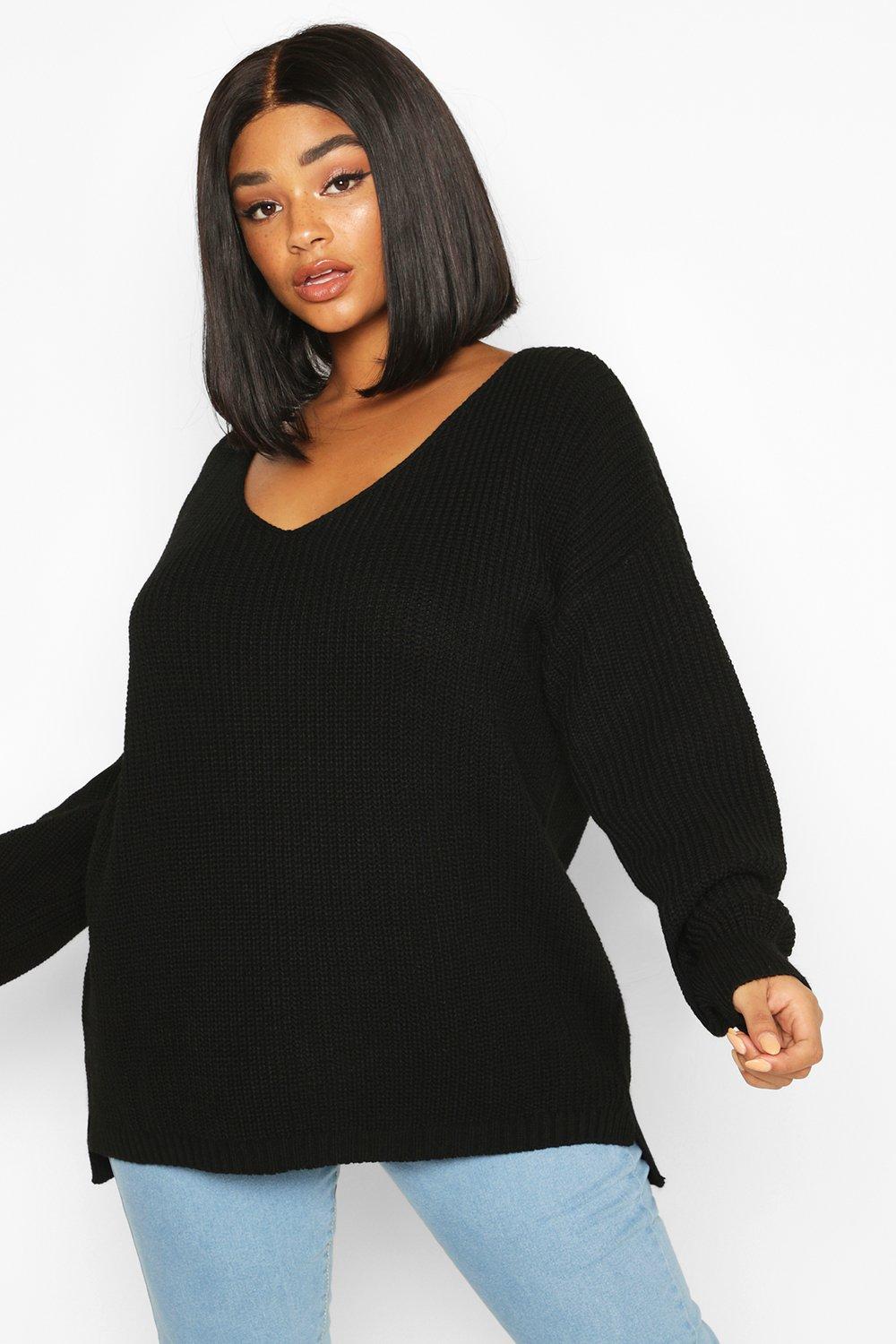 boohoo plus sweaters