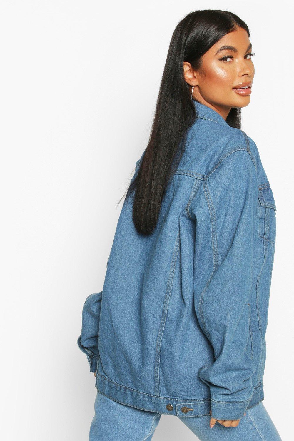 topshop petite oversized denim jacket