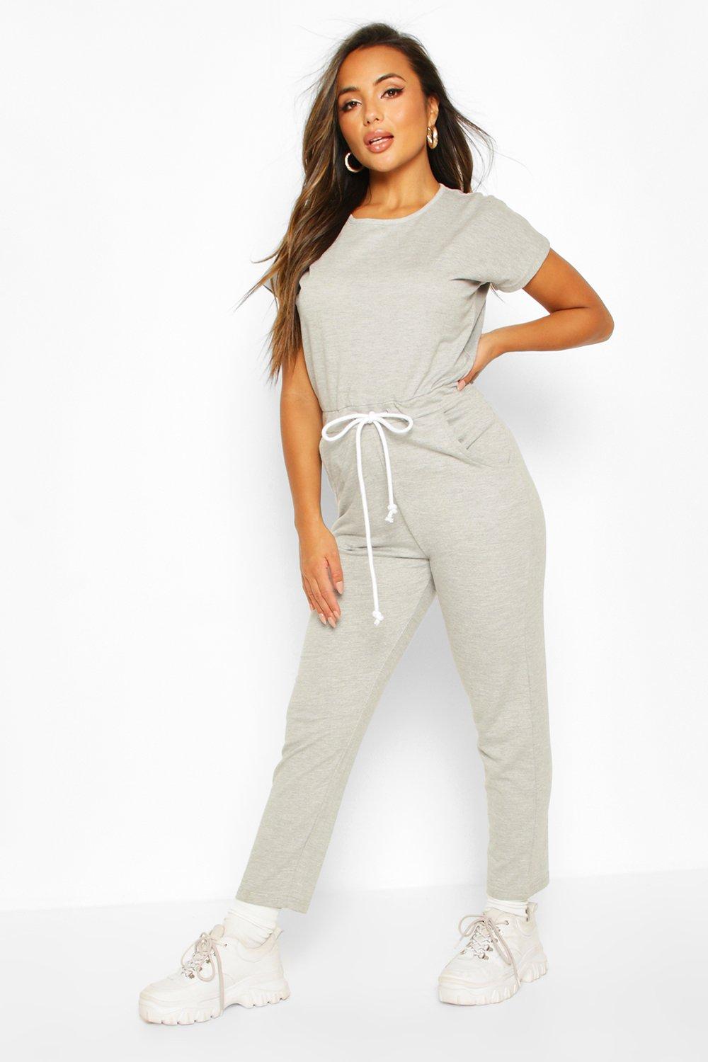 Petite best sale grey jumpsuit