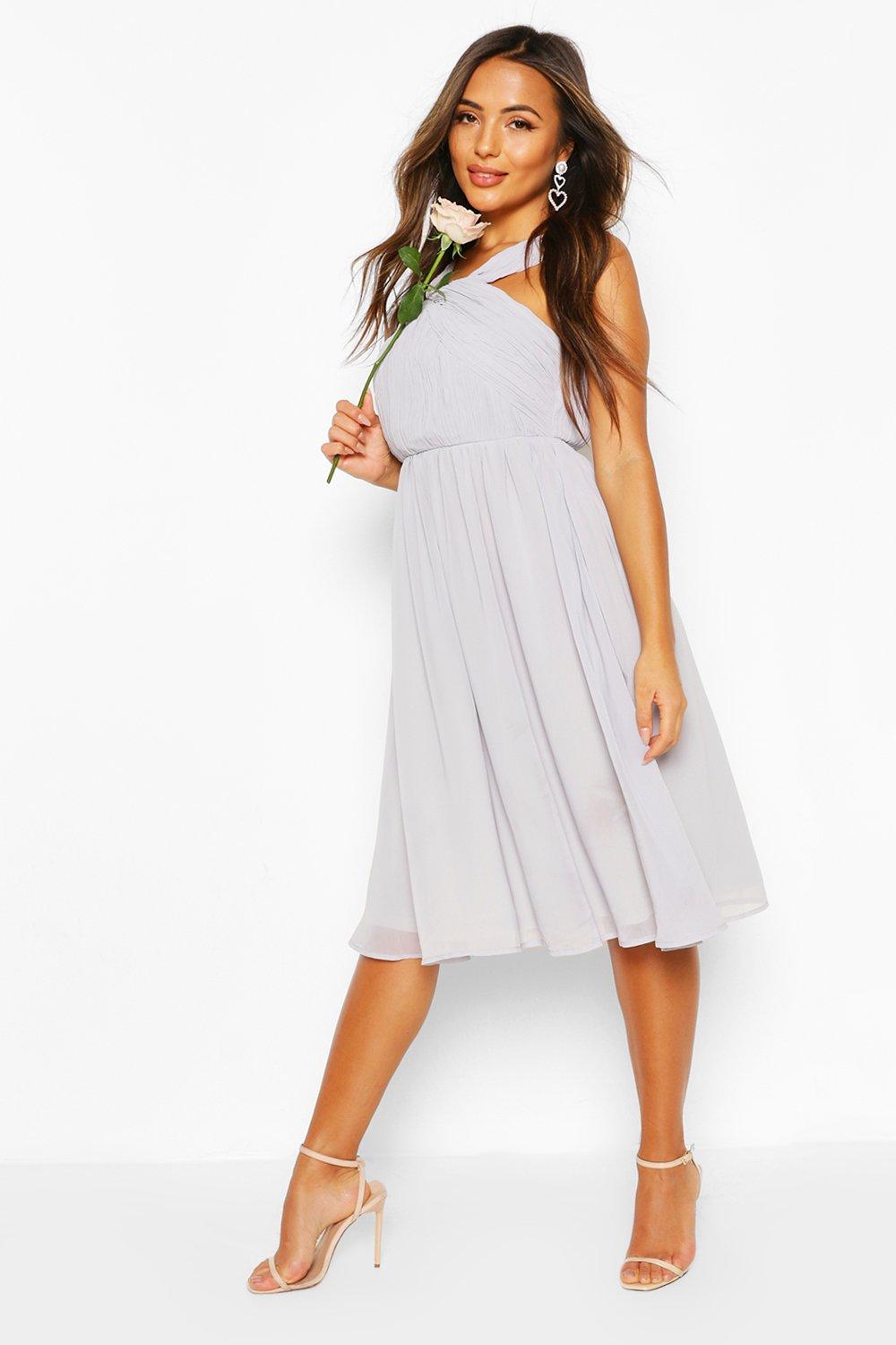 grey midi occasion dress