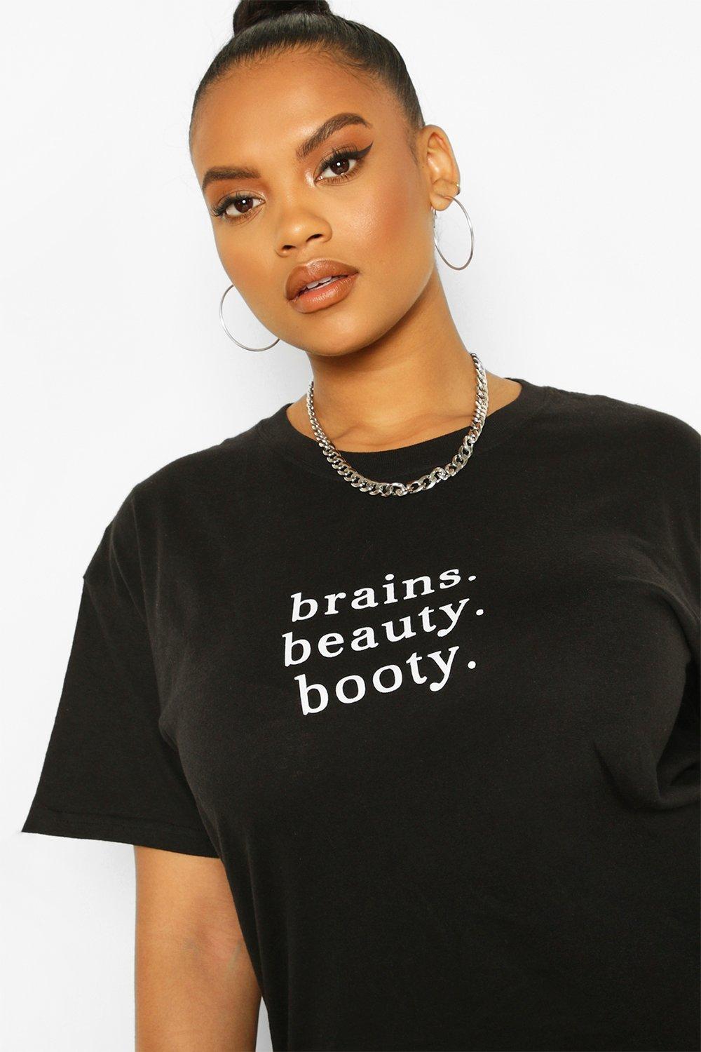 Brains beauty booty shirt boohoo clearance