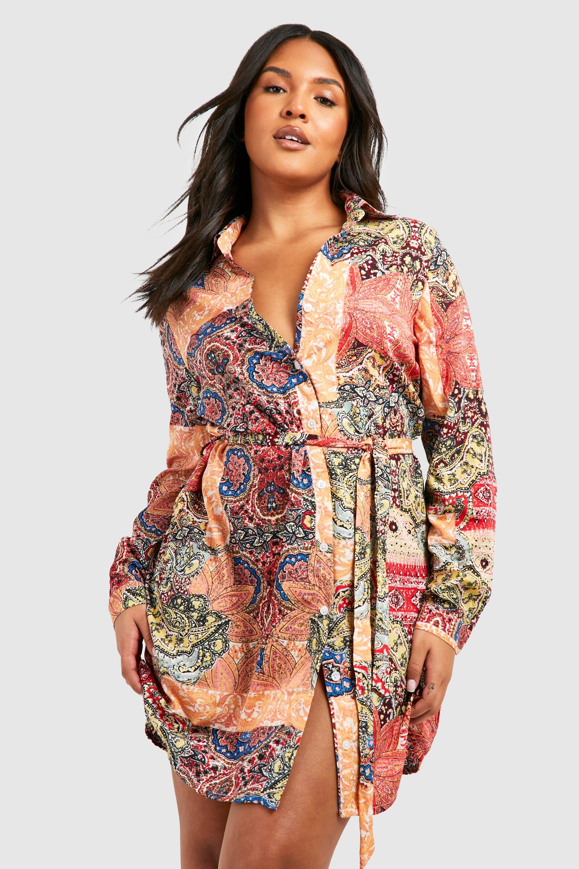 Boohoo plus hotsell shirt dress