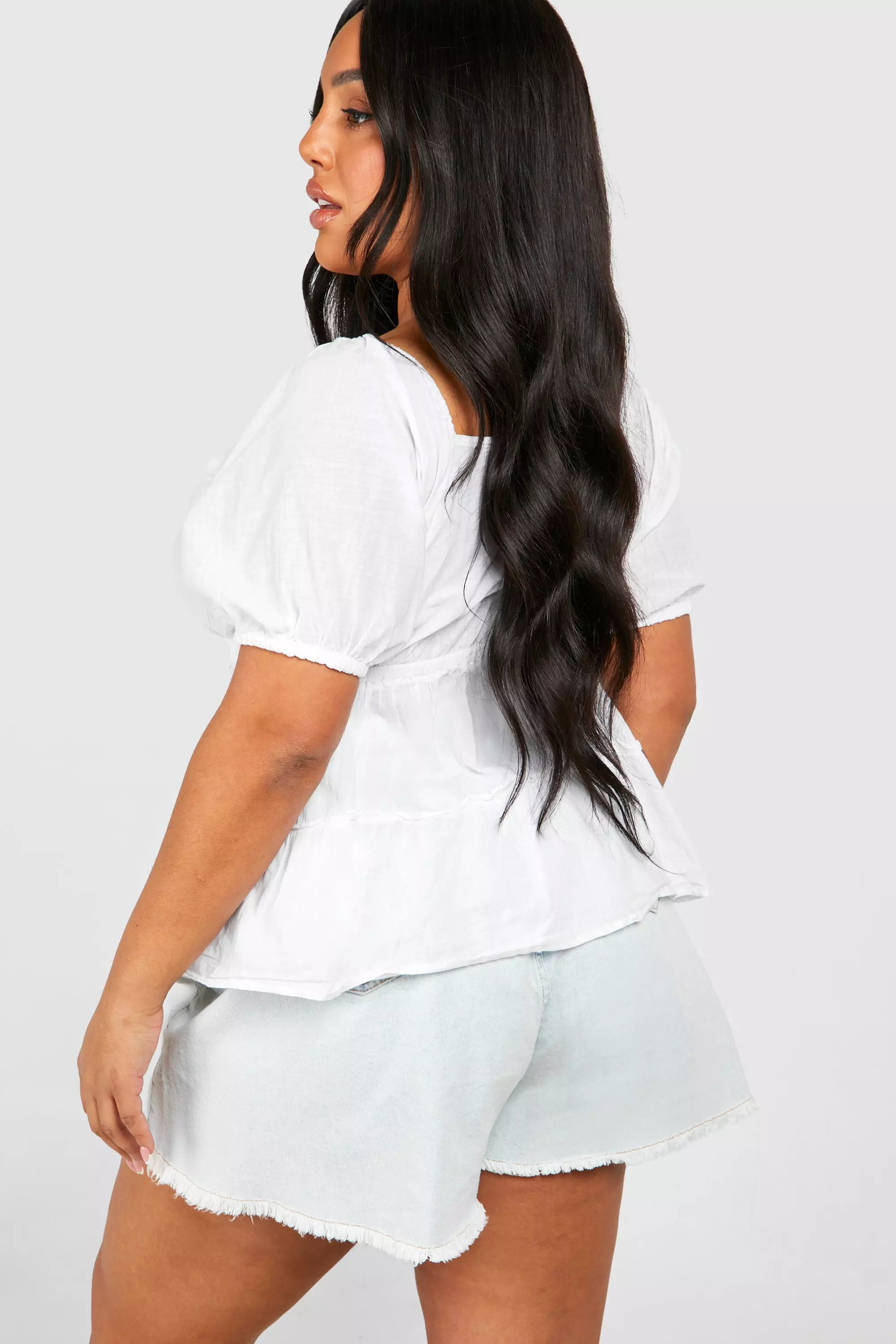 White Plus Broderie Anglaise Smock Top alternative image