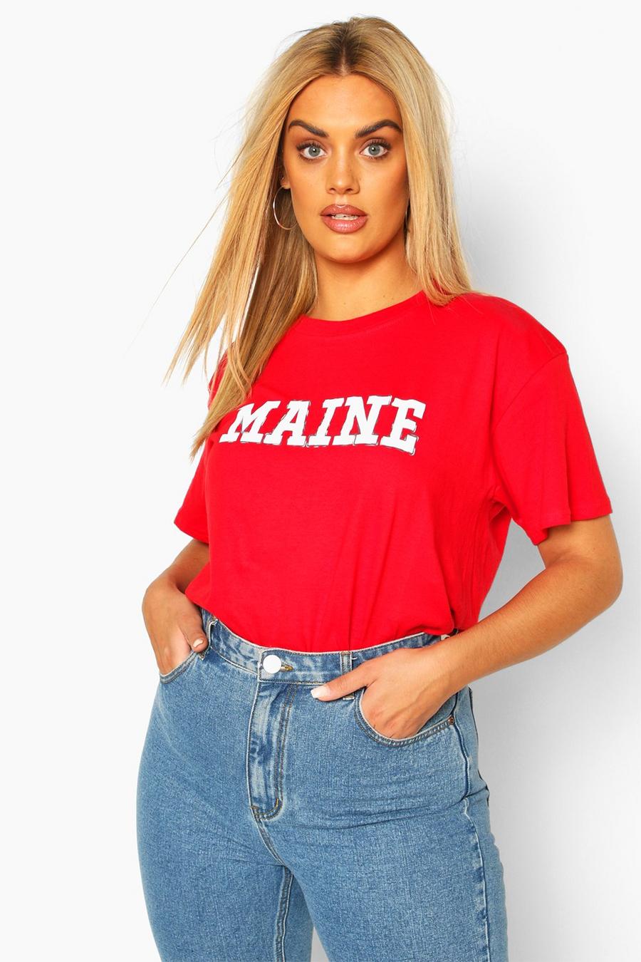 Red Plus Maine Short Sleeve T-Shirt image number 1