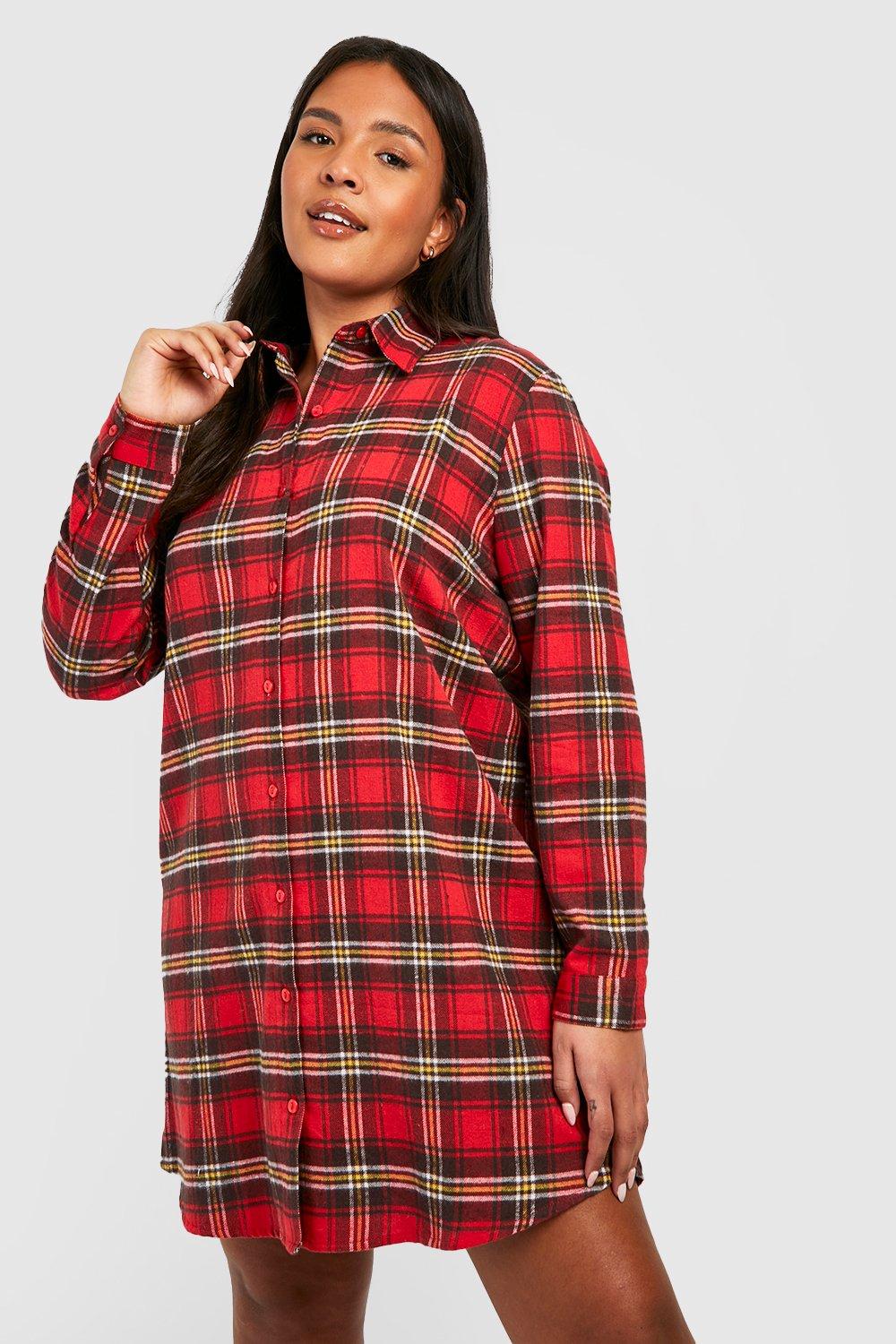 red tartan shirt dress uk