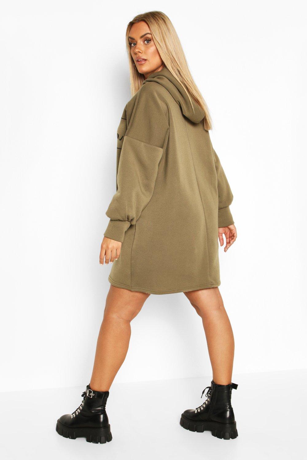 oversized hooded sweat dress