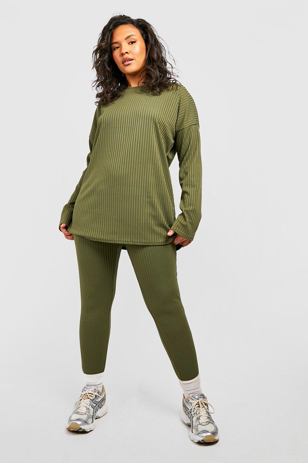 PLUS SIZE] Time and Tru Khaki Leggings, Women's Fashion, Bottoms, Other  Bottoms on Carousell