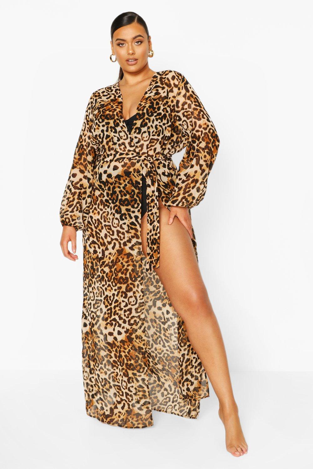 Leopard print deals maxi kimono