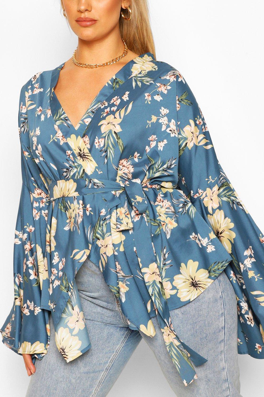 Boohoo plus sales wrap top