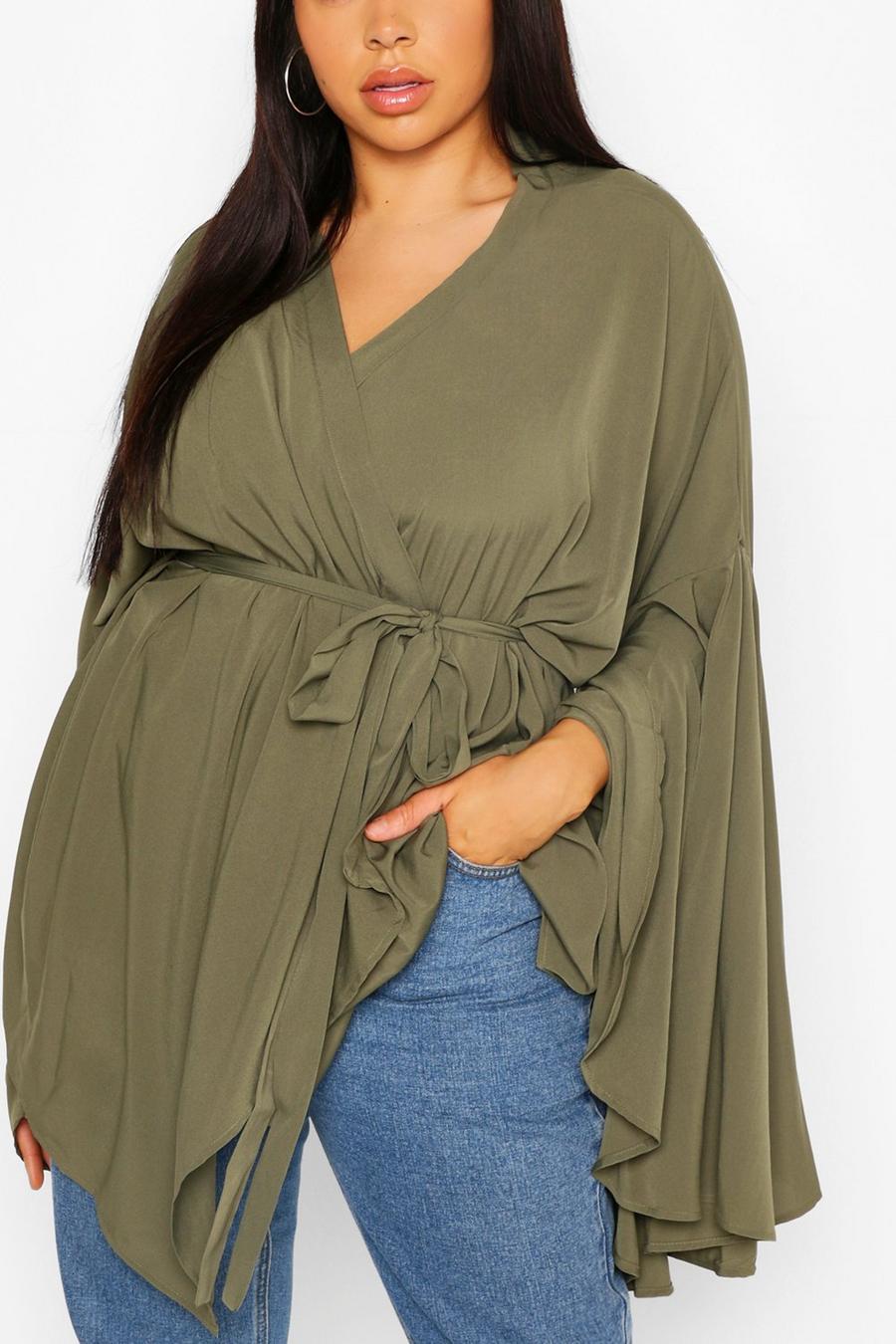 Plus Extreme Flare Sleeve Wrap Top image number 1