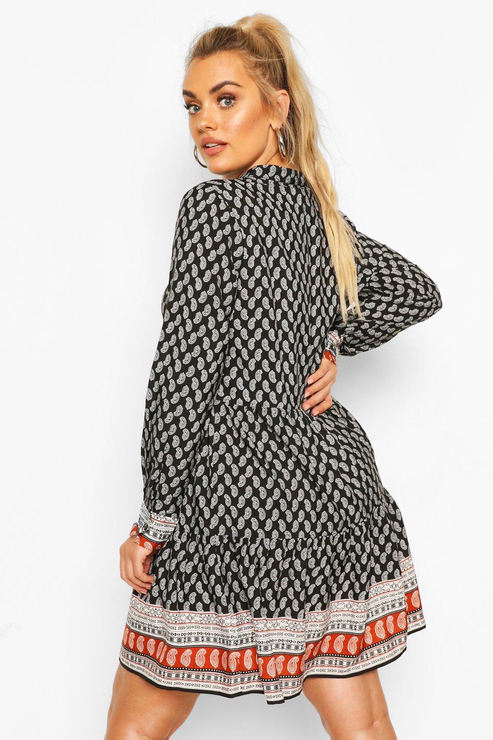 boohoo plus smock dress