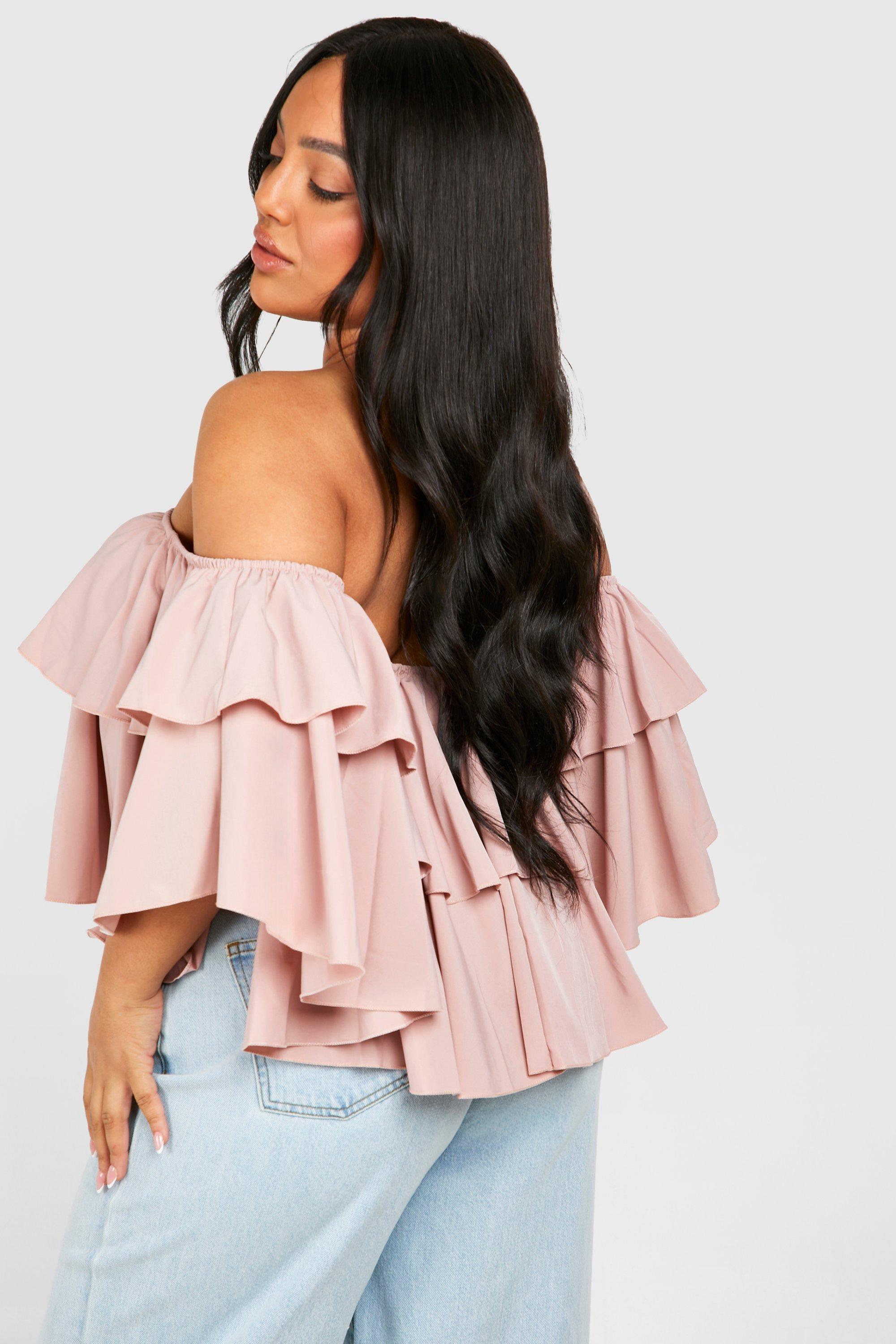 Plus Off The Shoulder Ruffle Peplum Top | boohoo USA