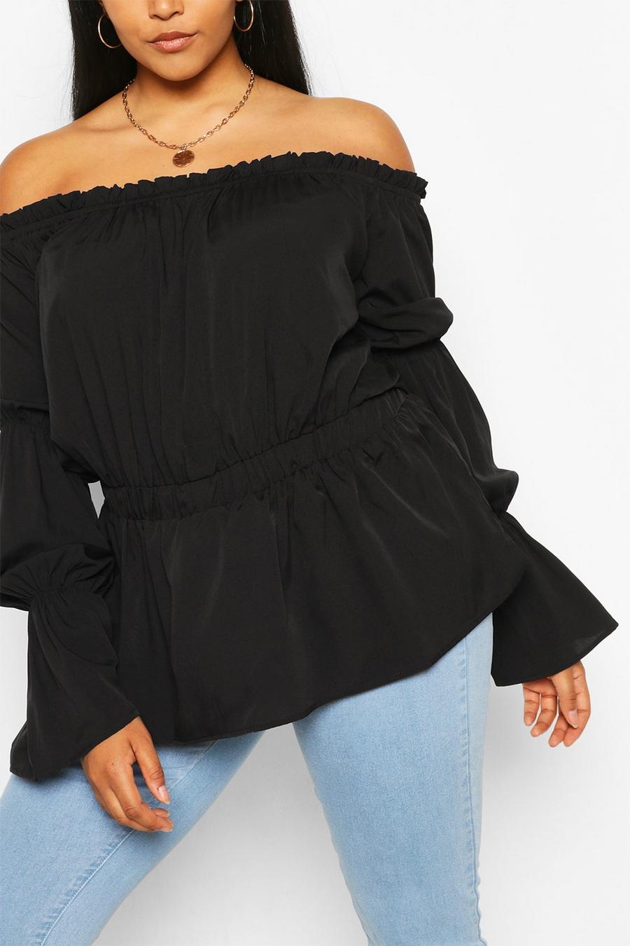 Plus Off The Shoulder Puff Sleeve Top image number 1