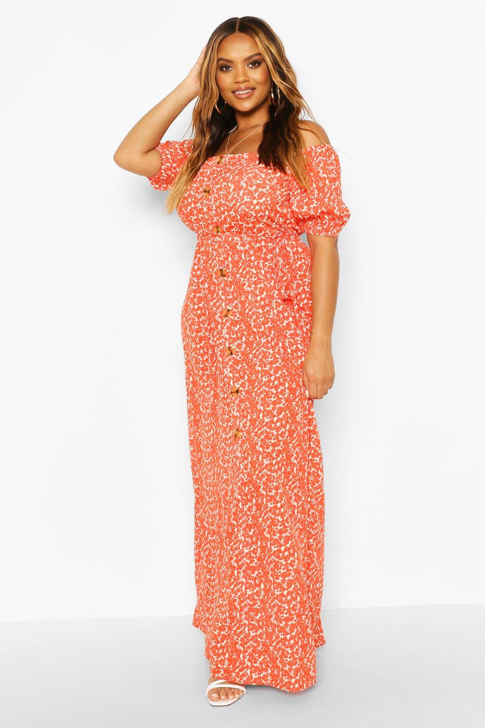 Women's Plus Ditsy Floral Maxi Dress ...