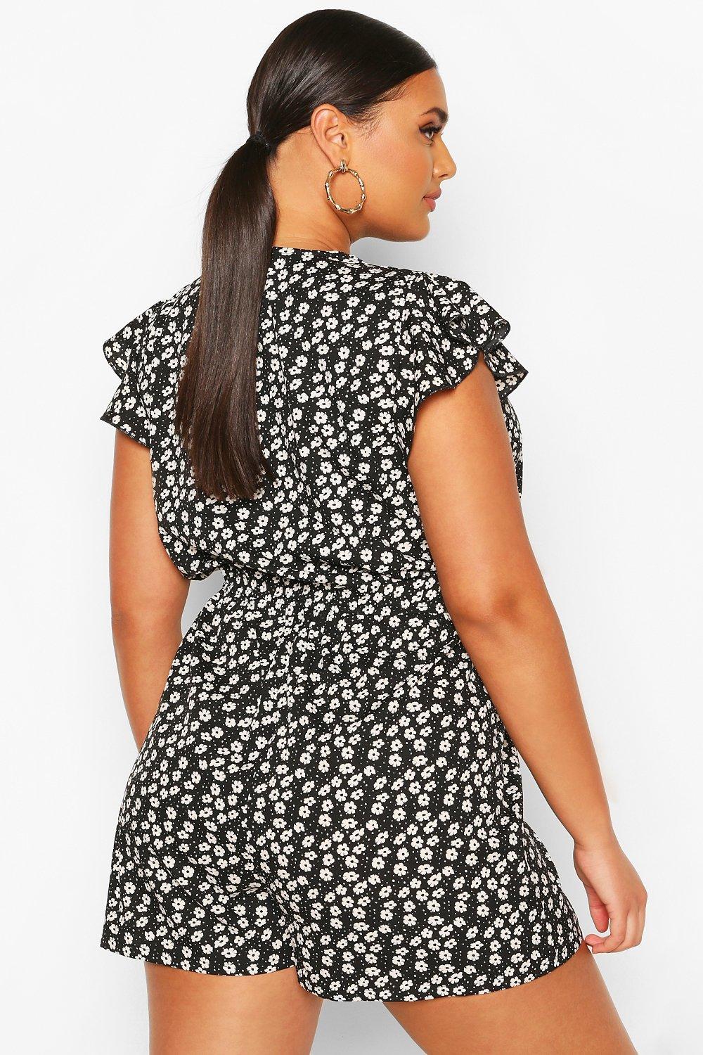 boohoo plus playsuit