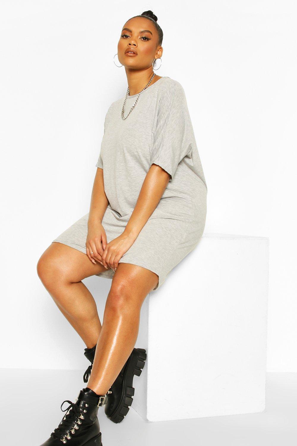 boohoo plus t shirt dress