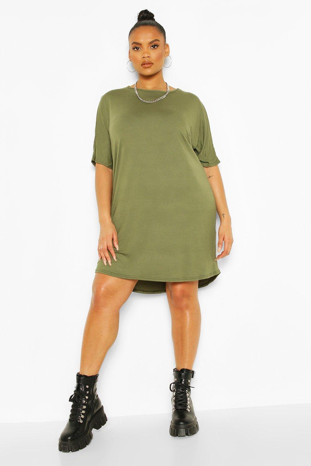 t shirt dress khaki