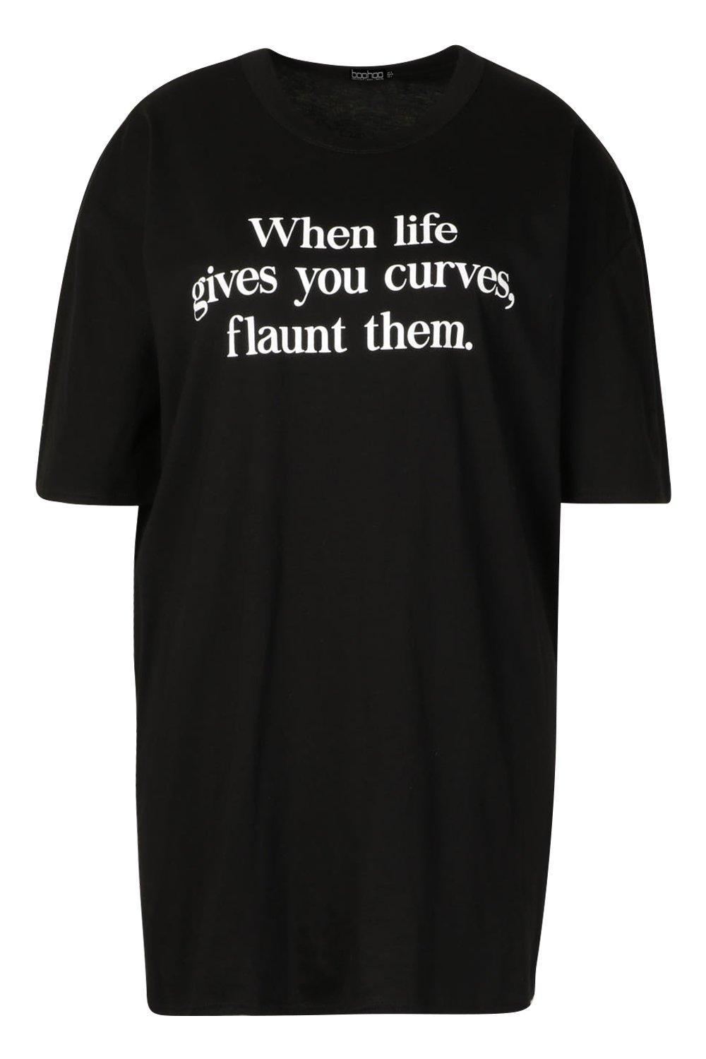 boohoo curve t shirts