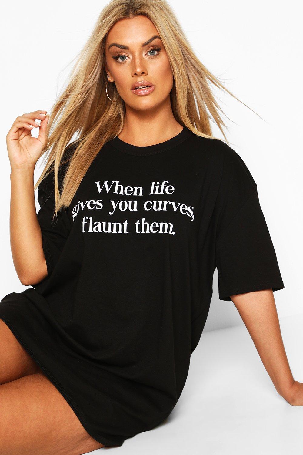 boohoo curve t shirts