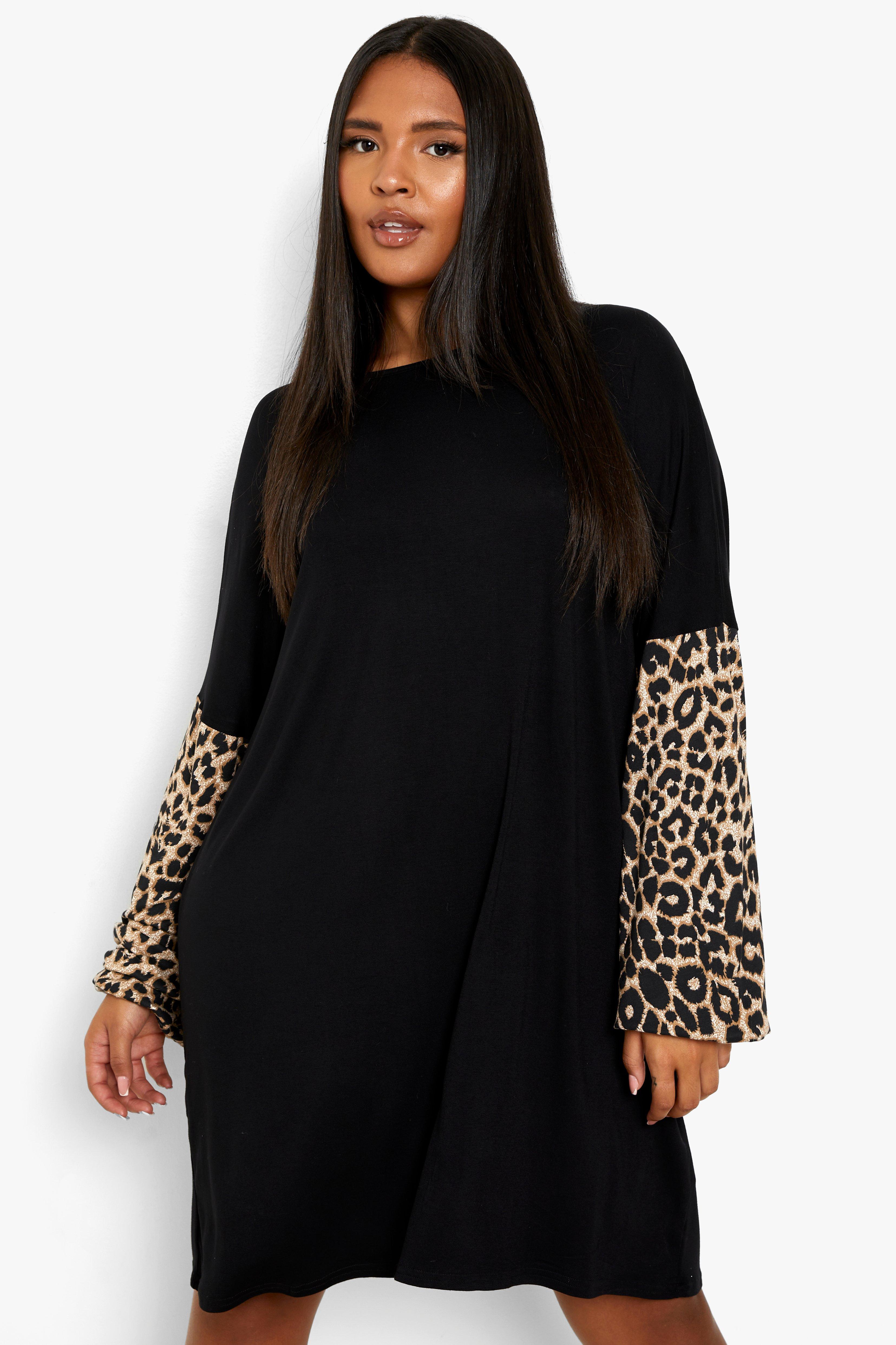 Leopard print shirt hot sale dress boohoo