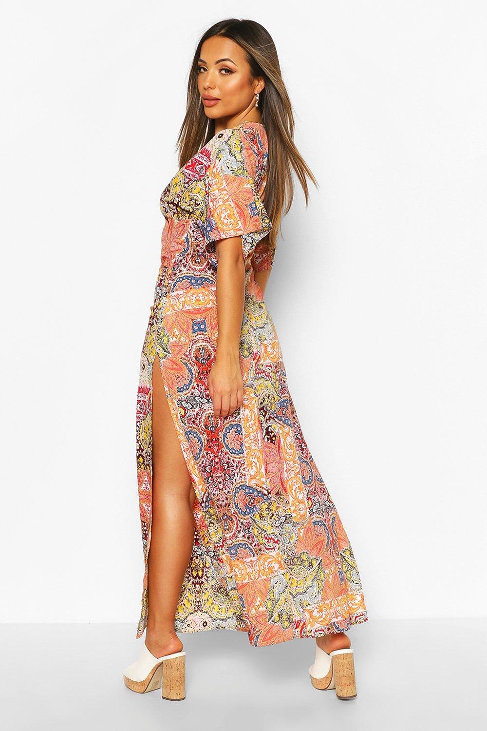 Kimono maxi dress boohoo deals