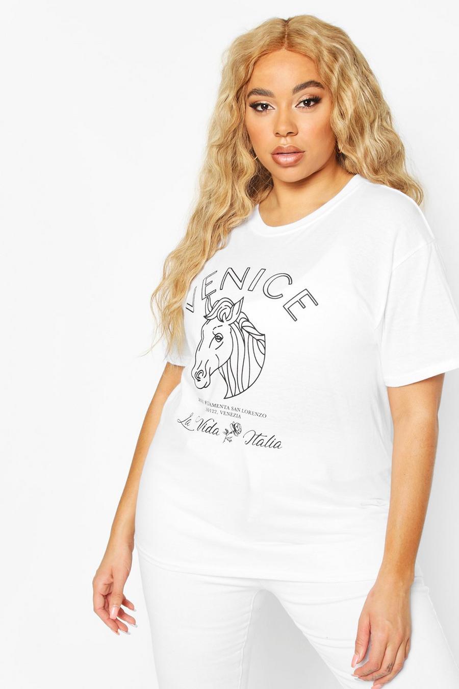 Plus - T-shirt à slogan « Venice Horse » image number 1