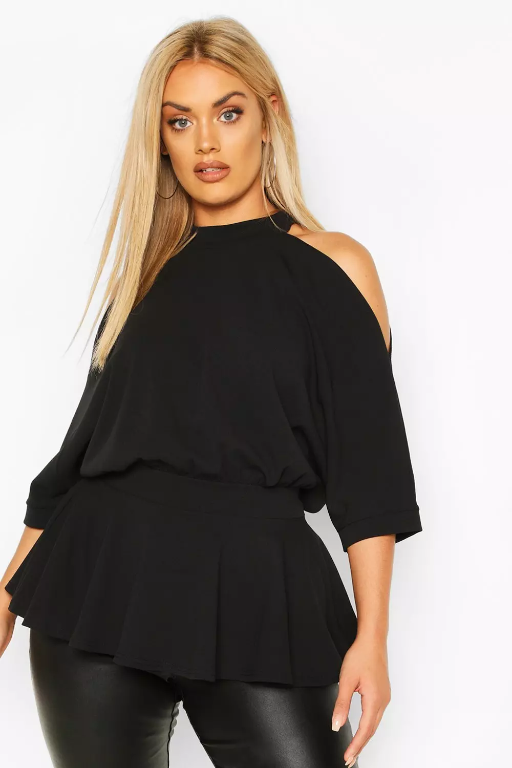 Batwing store peplum top