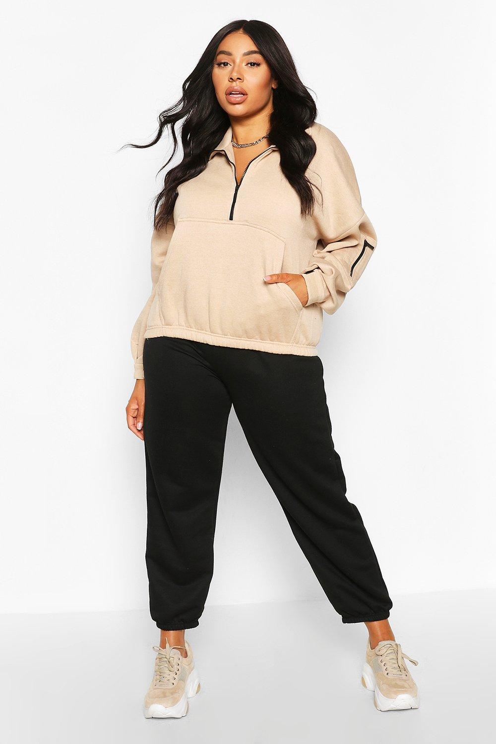 sand oversized zip front sweater