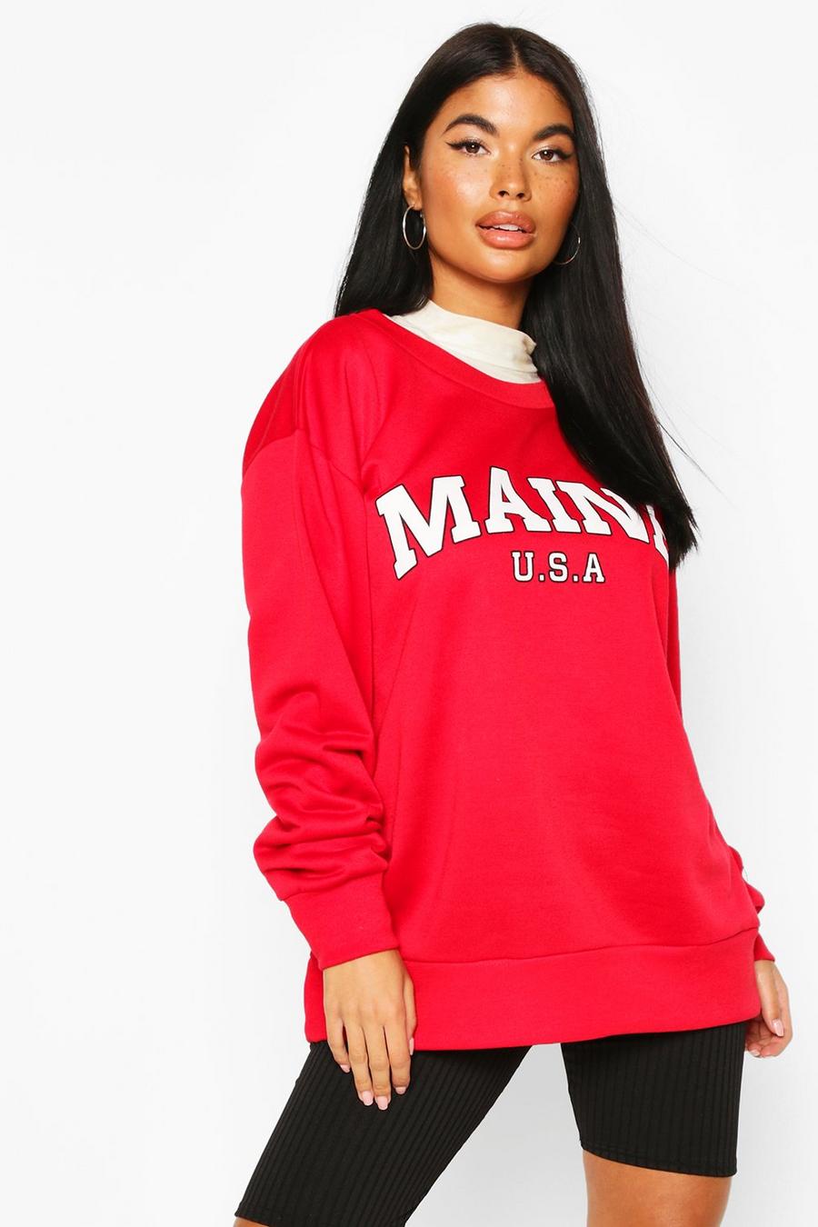 Petite - "Main" Oversize sweatshirt med slogan image number 1