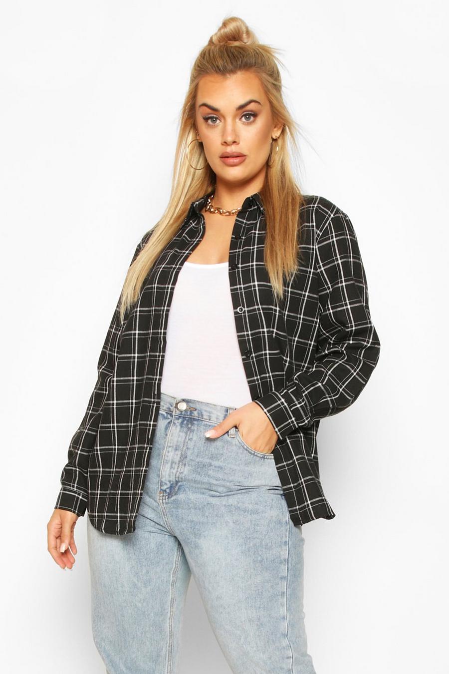 Plus Flannel Oversized Shirt image number 1