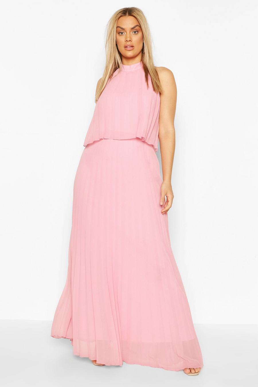 Blush Plus Occasion Pleated Maxi Dress image number 1