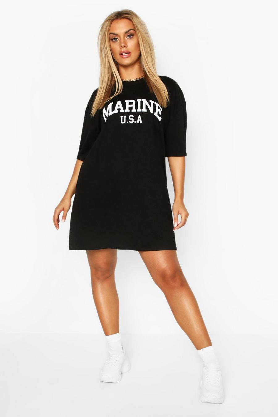 Plus Marine Graphic T-Shirt Dress image number 1