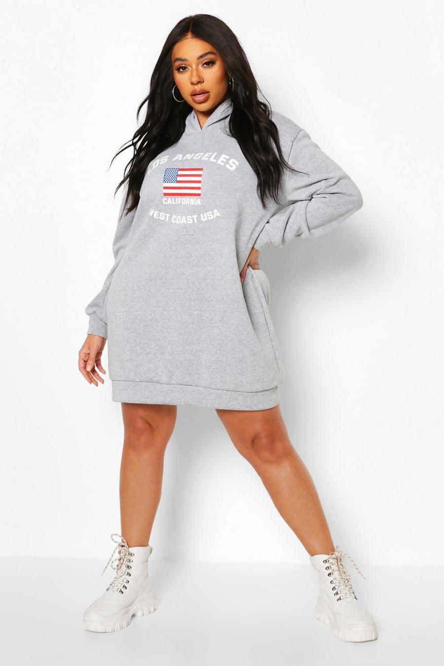 Plus Los Angeles Sweatshirt-Kleid mit Kapuze image number 1