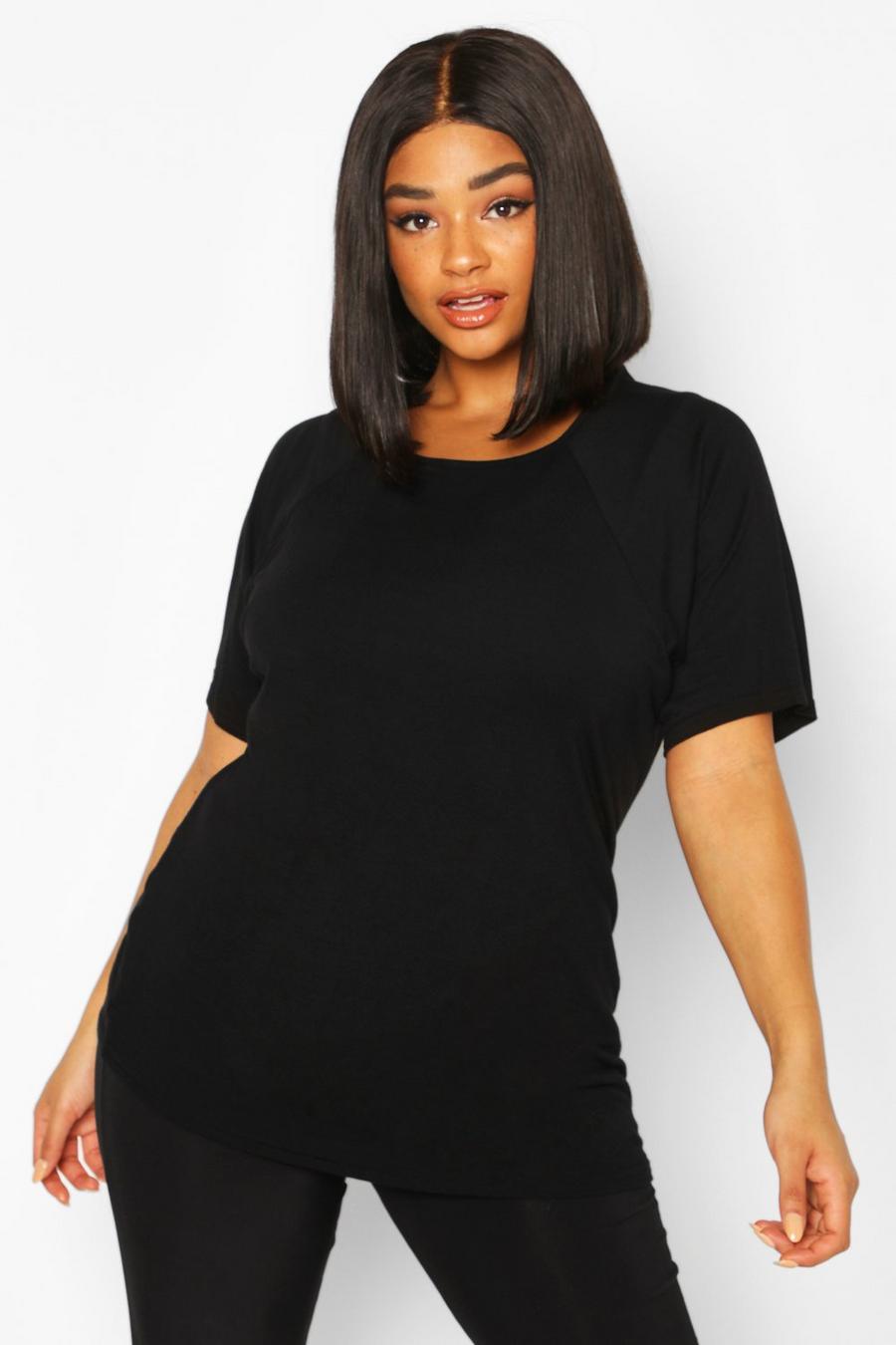 Women's Black Plus Active Jersey T-Shirt | Boohoo UK