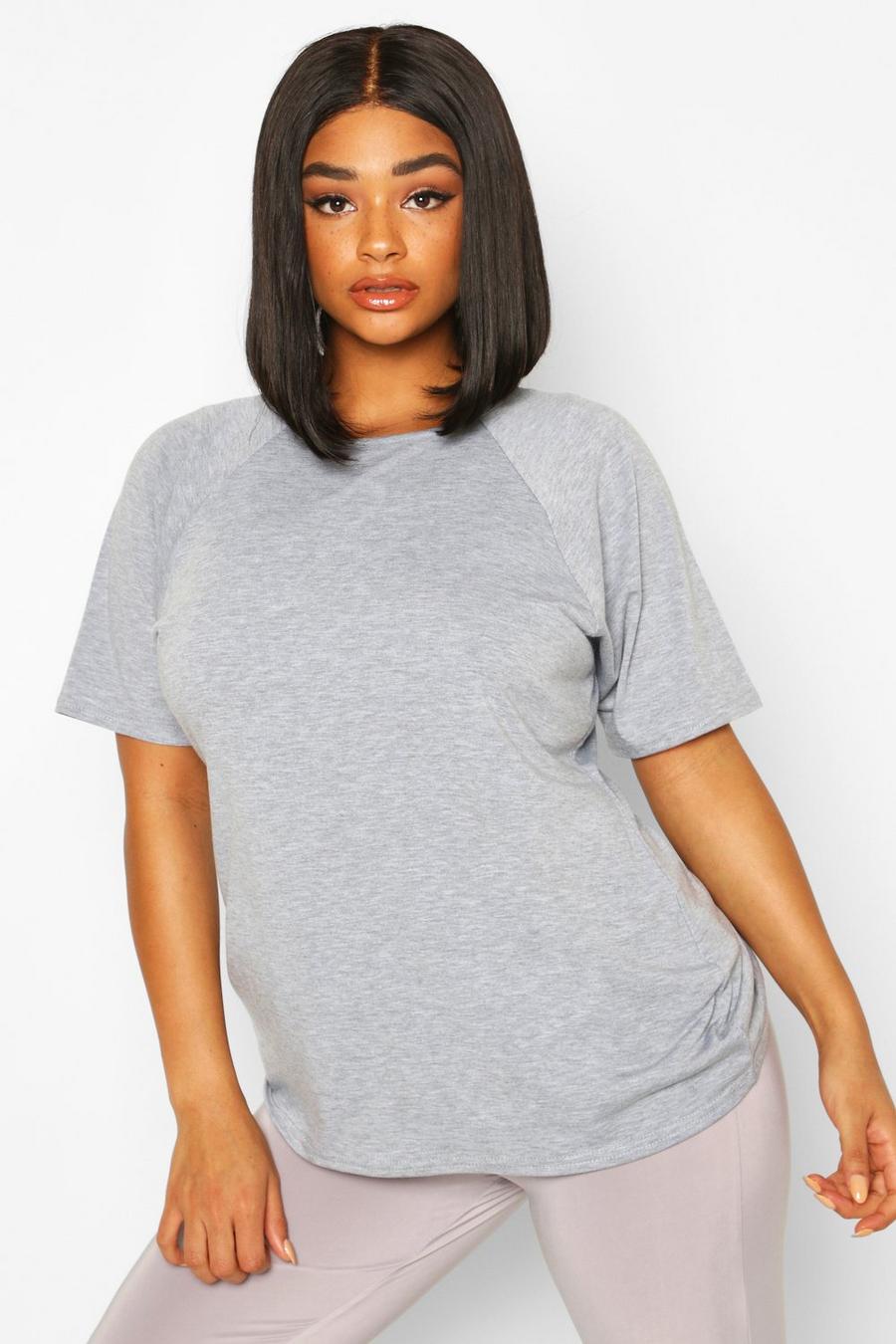Light grey Plus Activewear Jersey Knit Gym T-Shirt image number 1