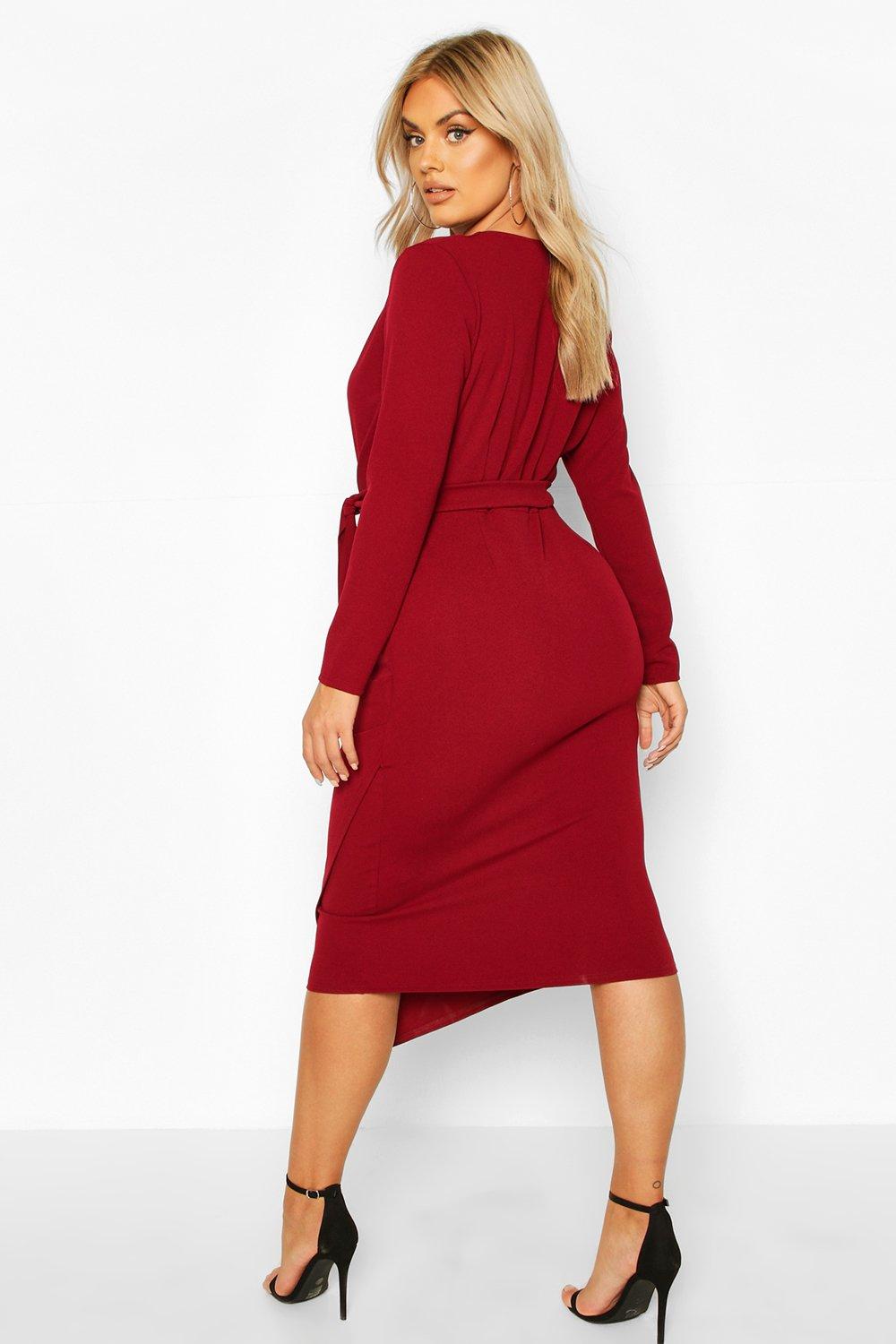 Boohoo plus hotsell size midi dress