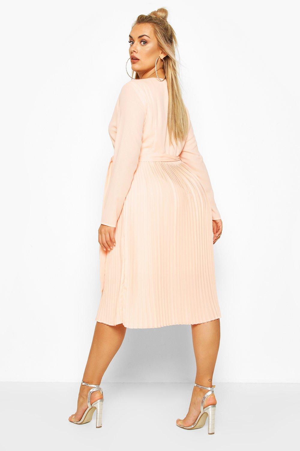 pleated midi occasion dress