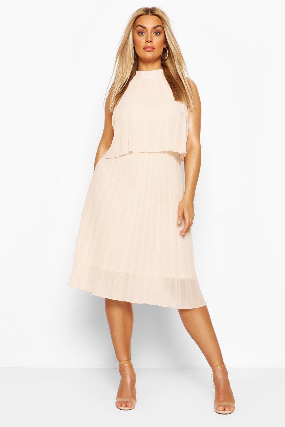 blush dress boohoo