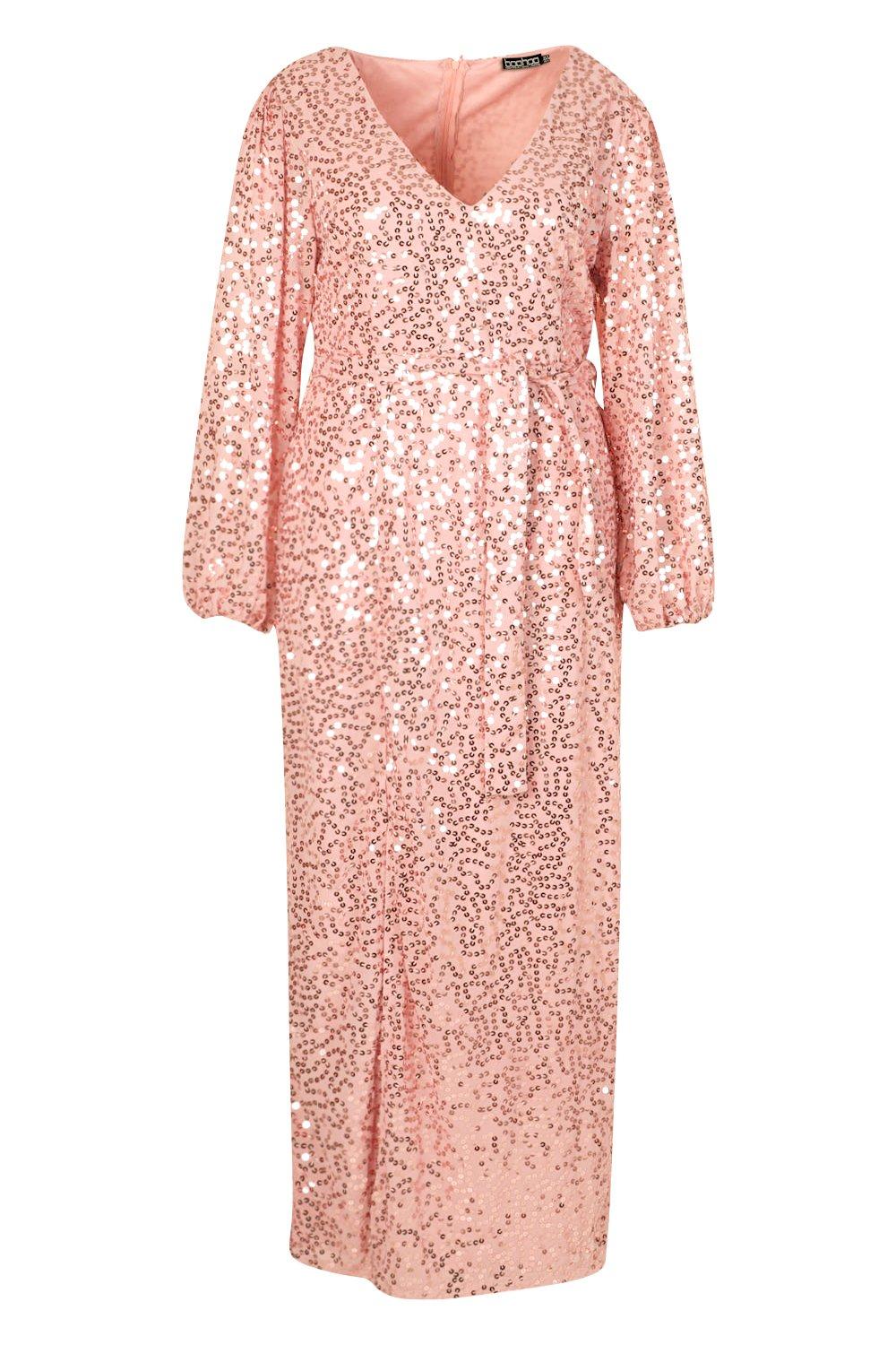 boohoo plus sequin maxi dress