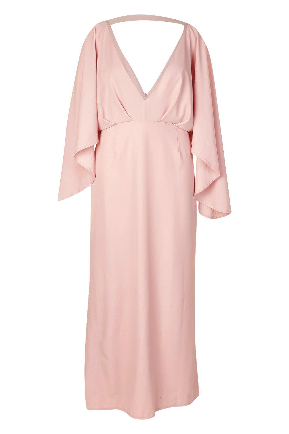 blush plunge maxi dress