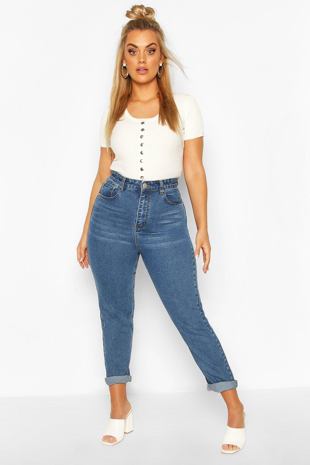 plus size stretch distressed jeans