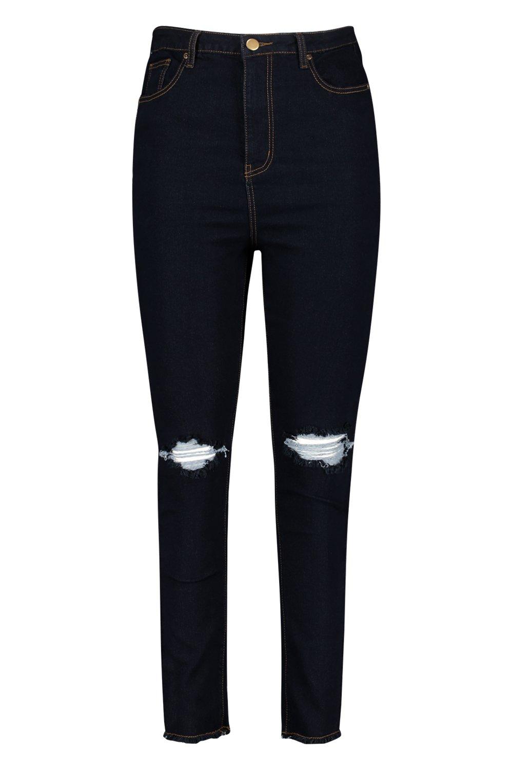 dark denim ripped skinny jeans