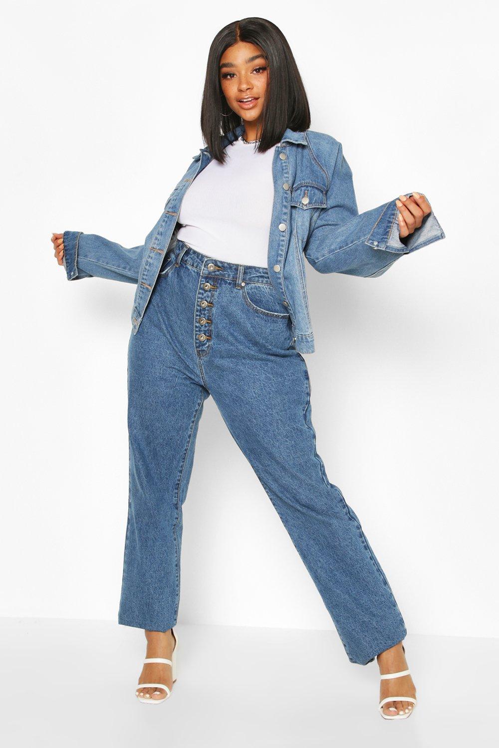 plus size wide leg jeans uk