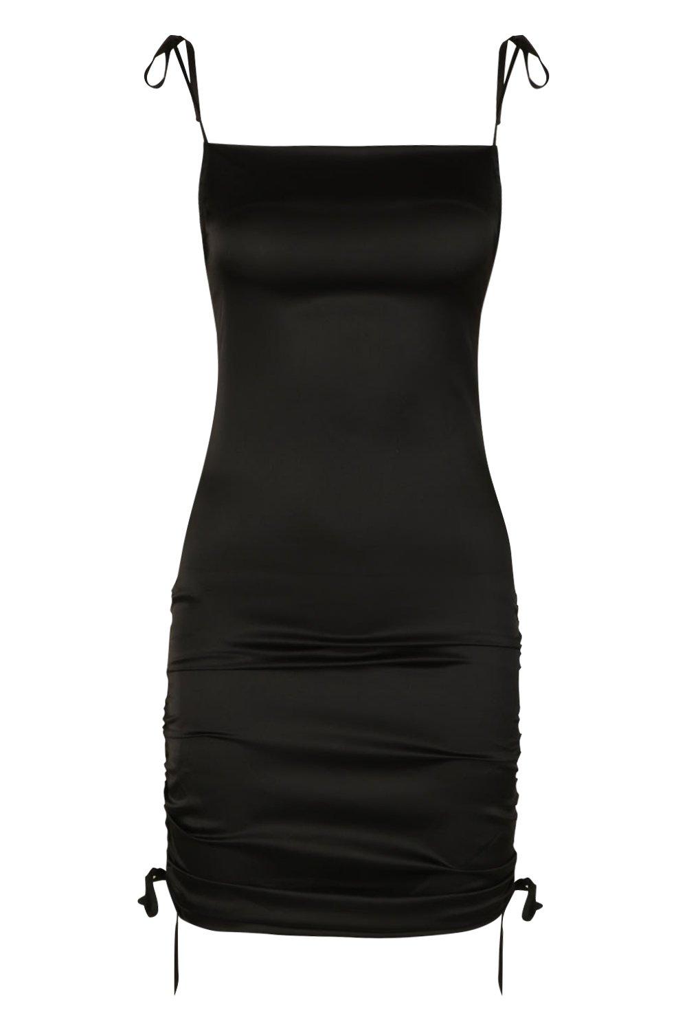 tie strap black dress